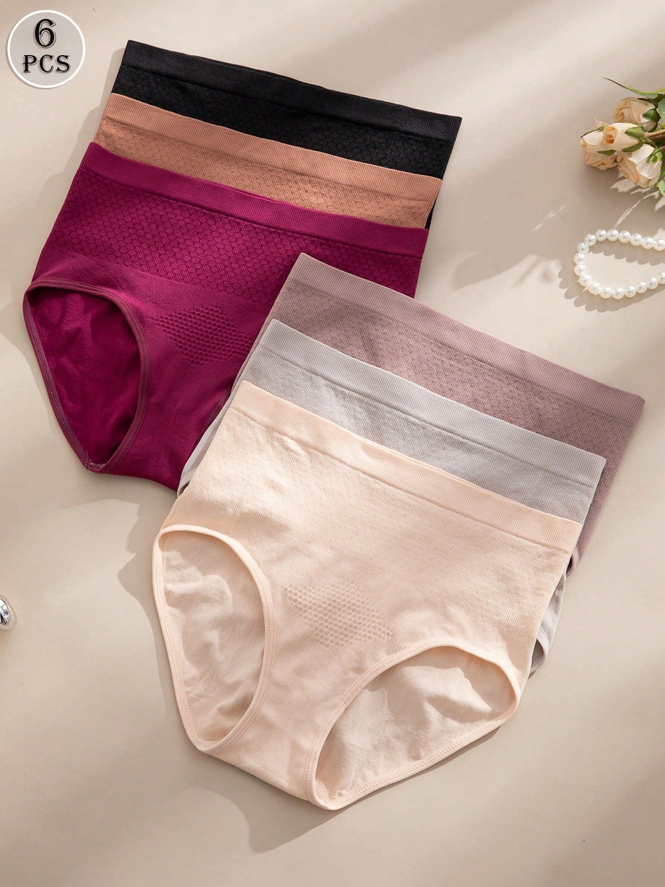 6-Pack High-Waisted Seamless Briefs | Soft Stretch Comfort | Everyday No-Show Underwear