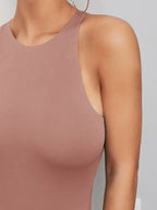 Minimalist Solid Tank Bodysuit | Seamless Everyday Base Layer