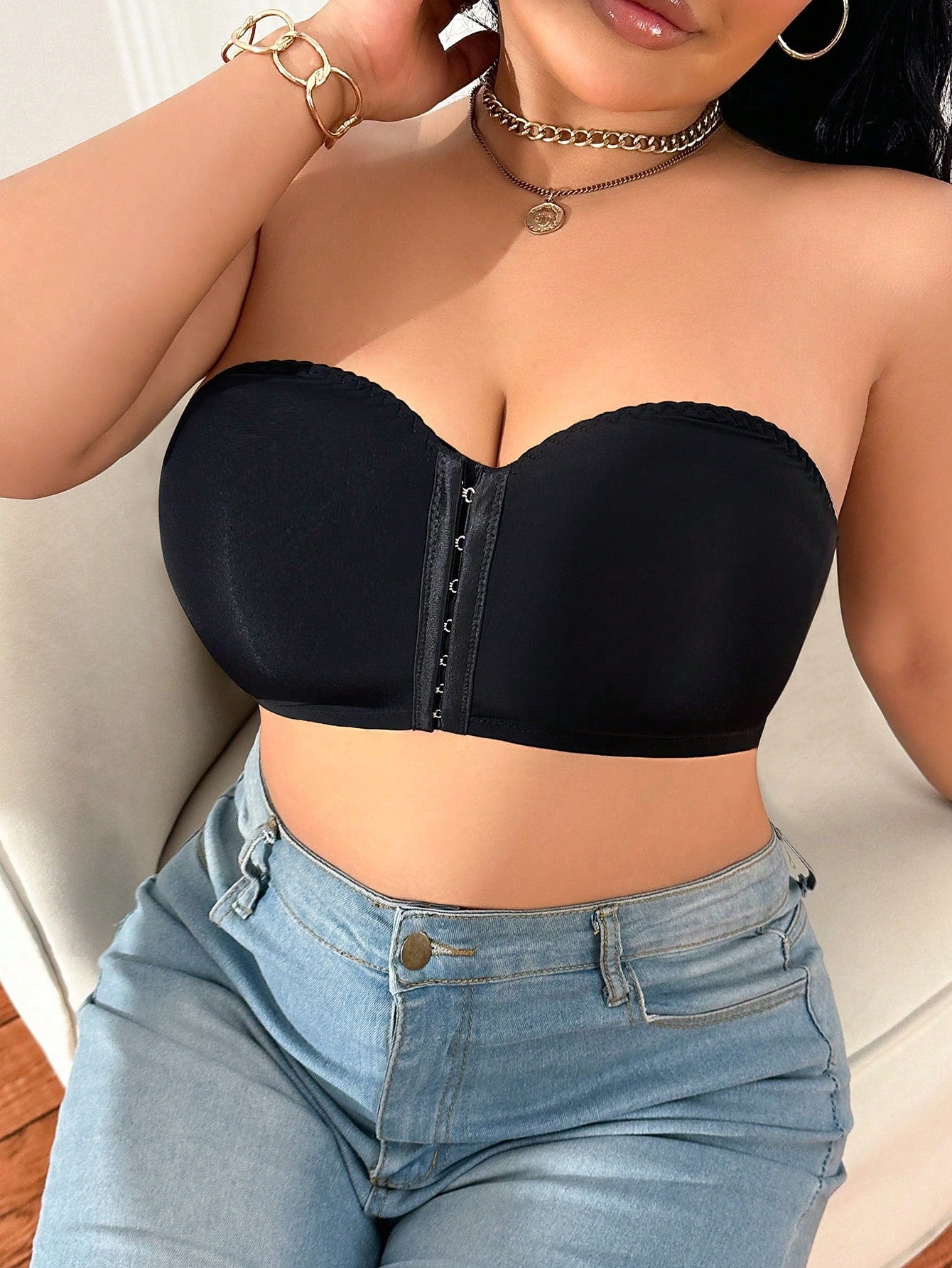 Plus Size Front Closure Bra | Comfortable Wireless Support | Minimalist Summer Everyday Bra