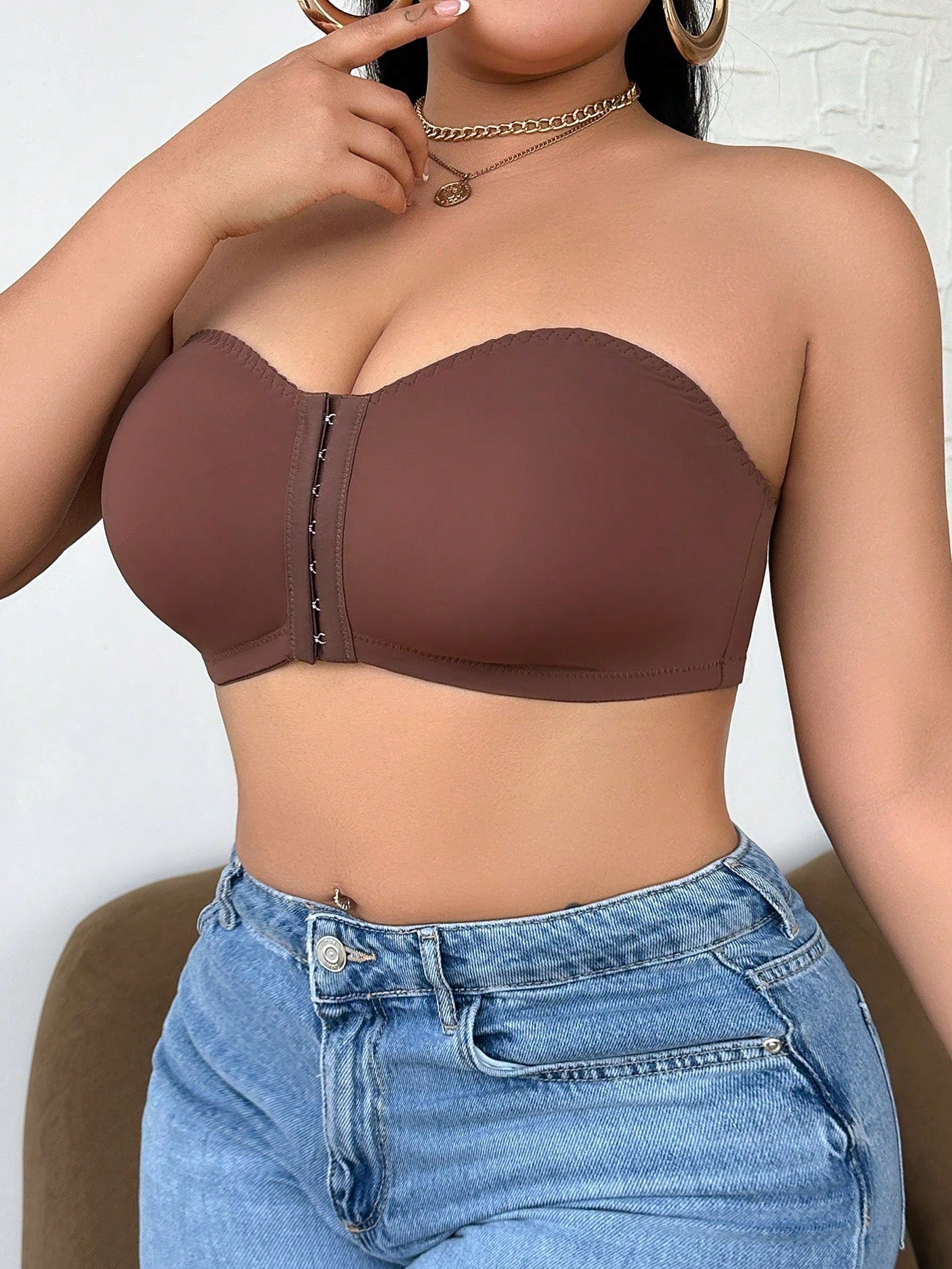 Plus Size Front Closure Bra | Comfortable Wireless Support | Minimalist Summer Everyday Bra