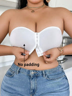 Plus Size Front Closure Bra | Comfortable Wireless Support | Minimalist Summer Everyday Bra