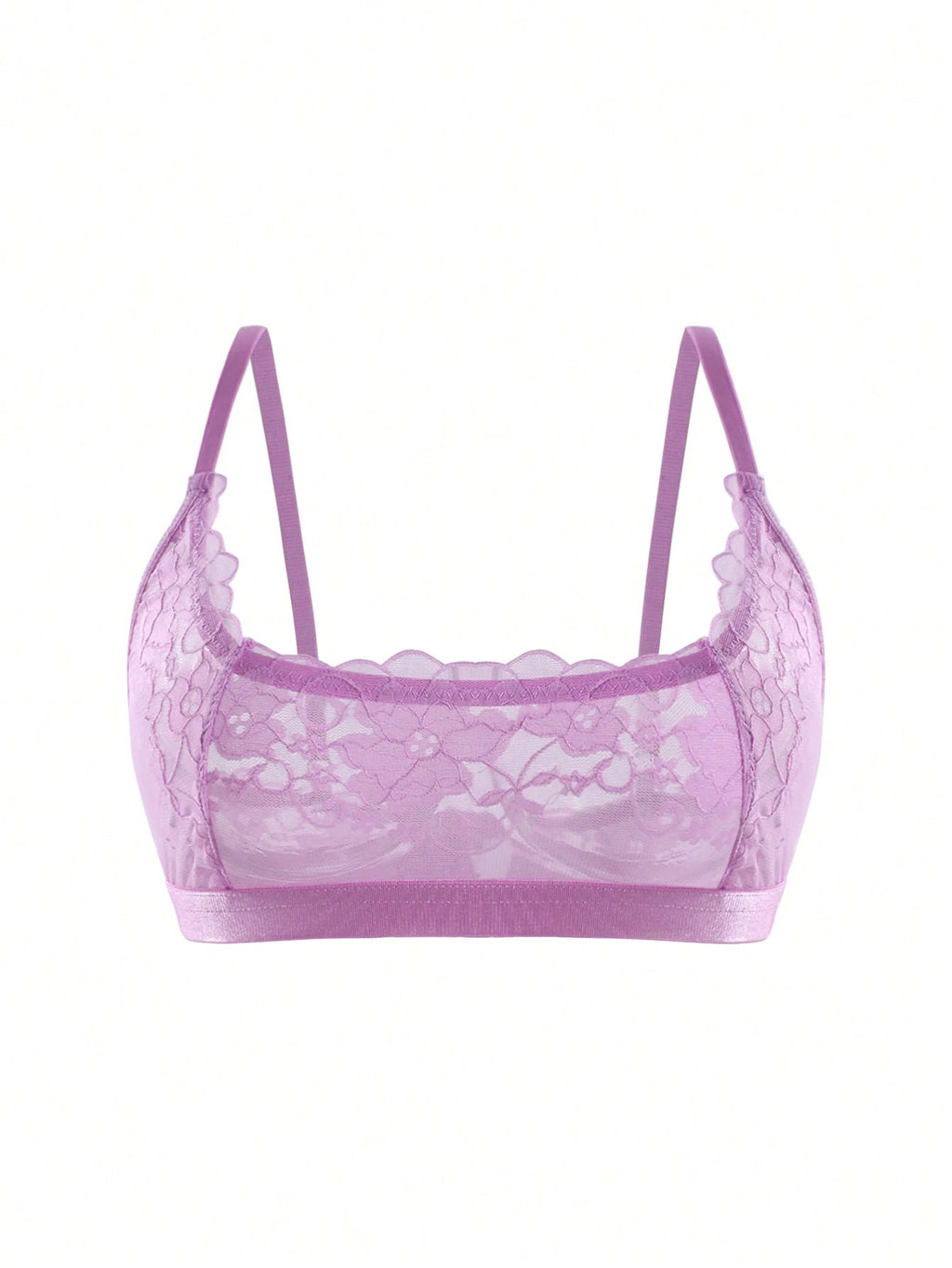Women’s Floral Lace Sheer Bralette | Sexy Half Cup See-Through Romantic Lingerie Bra Top