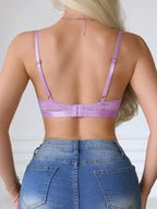Women’s Floral Lace Sheer Bralette | Sexy Half Cup See-Through Romantic Lingerie Bra Top