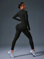 Clean & Direct (Highly Recommended)  Women's Long Sleeve Zip-Front Activewear Jumpsuit