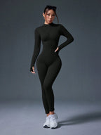 Clean & Direct (Highly Recommended)  Women's Long Sleeve Zip-Front Activewear Jumpsuit