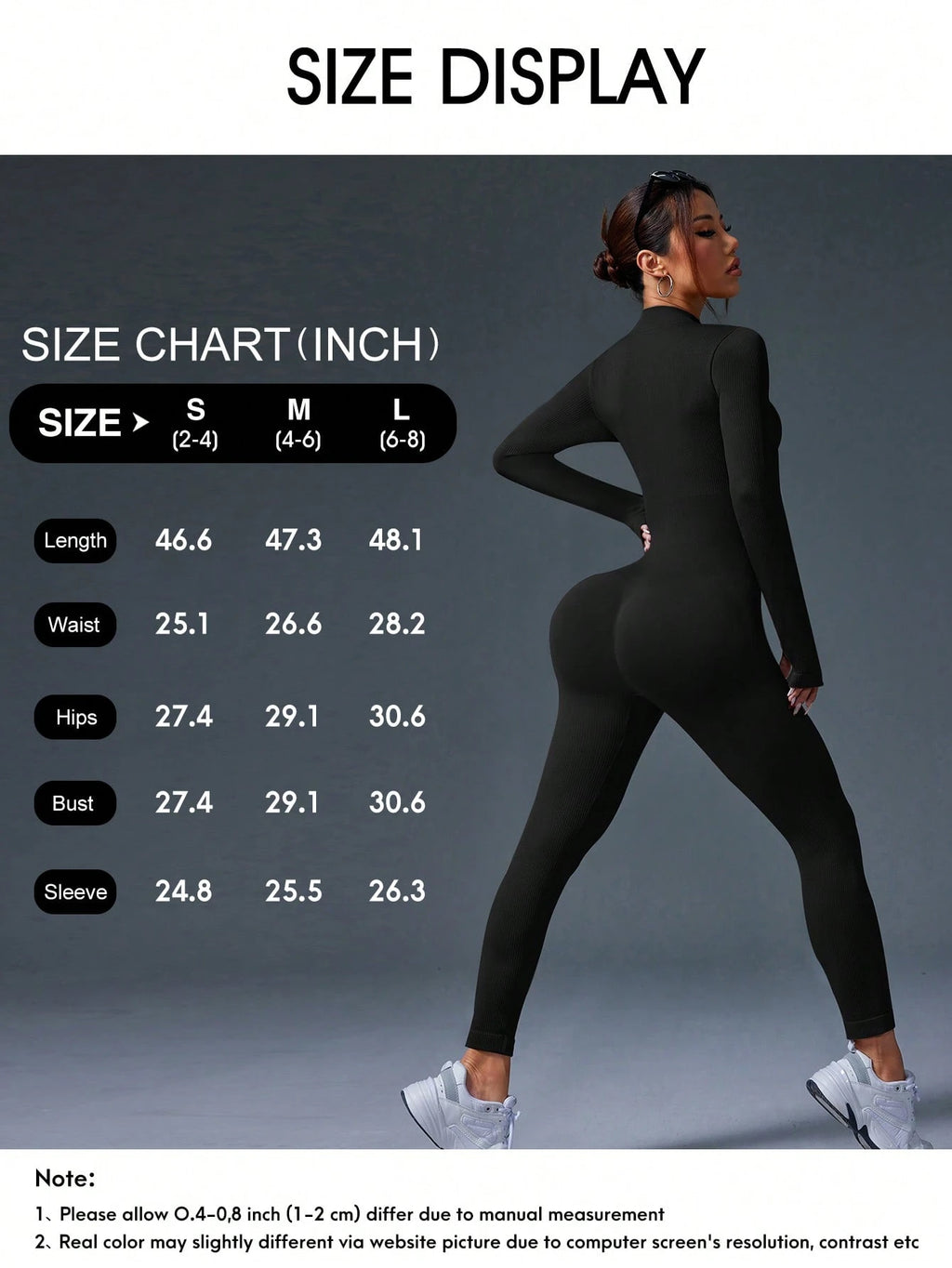 Clean & Direct (Highly Recommended)  Women's Long Sleeve Zip-Front Activewear Jumpsuit