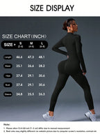 Clean & Direct (Highly Recommended)  Women's Long Sleeve Zip-Front Activewear Jumpsuit