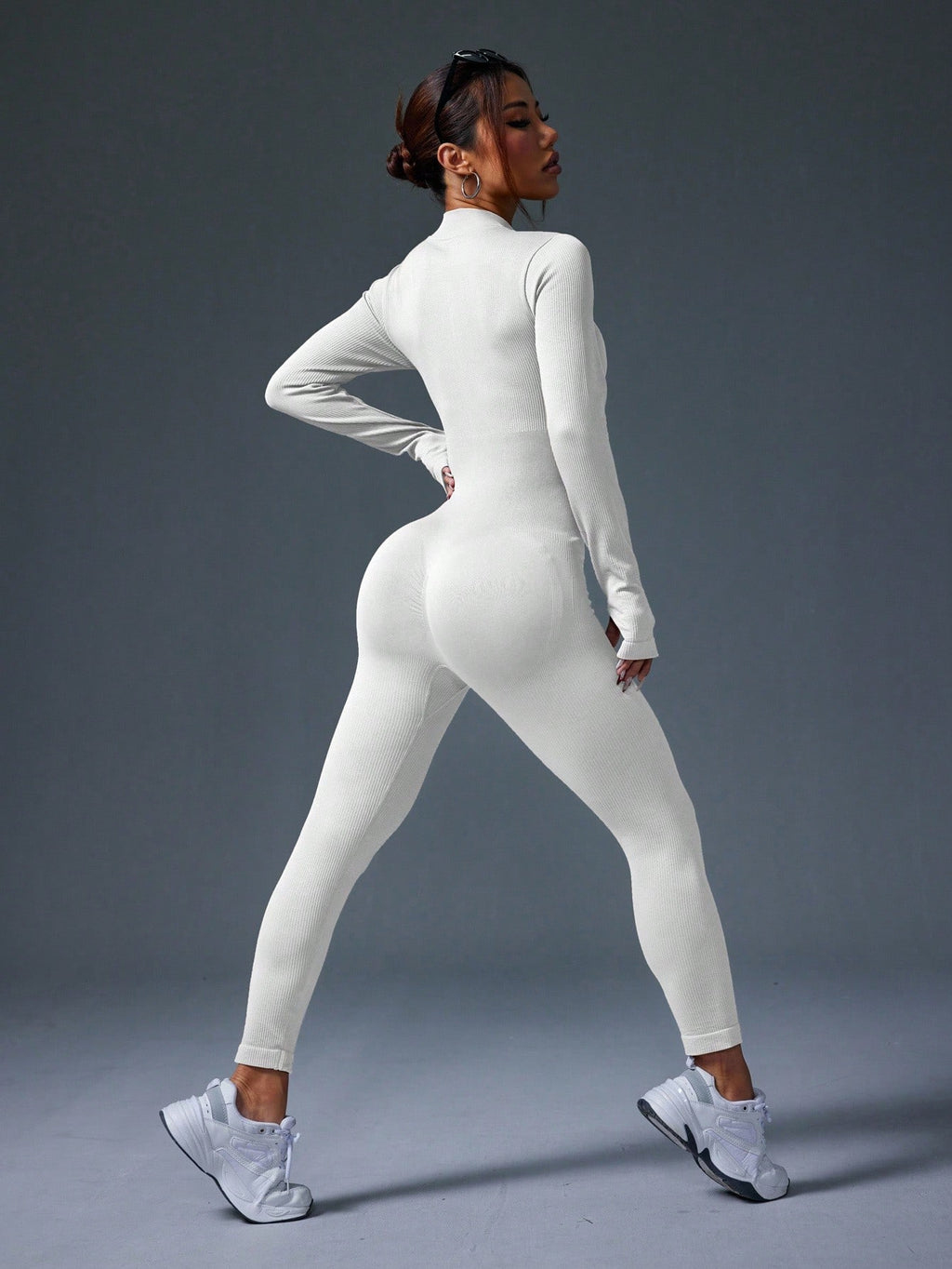 Clean & Direct (Highly Recommended)  Women's Long Sleeve Zip-Front Activewear Jumpsuit