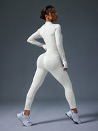 Clean & Direct (Highly Recommended)  Women's Long Sleeve Zip-Front Activewear Jumpsuit