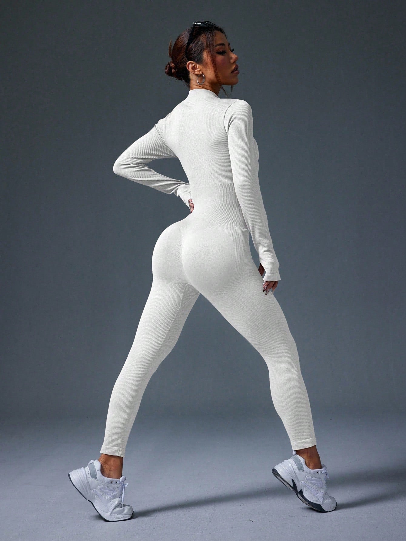 Clean & Direct (Highly Recommended)  Women's Long Sleeve Zip-Front Activewear Jumpsuit