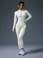 Clean & Direct (Highly Recommended)  Women's Long Sleeve Zip-Front Activewear Jumpsuit