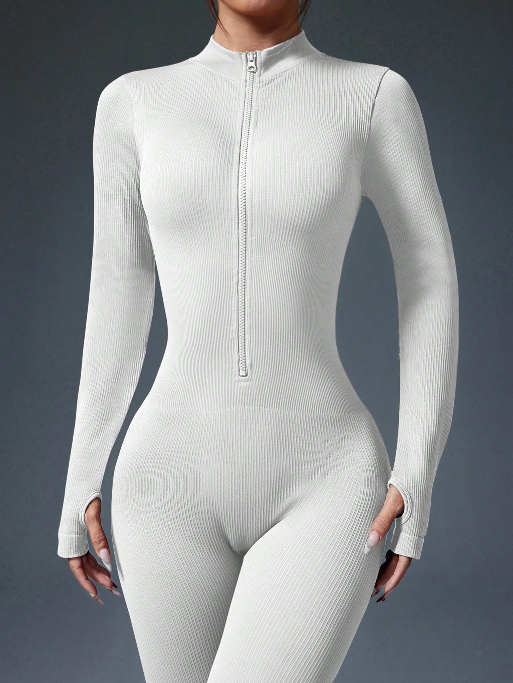 Clean & Direct (Highly Recommended)  Women's Long Sleeve Zip-Front Activewear Jumpsuit