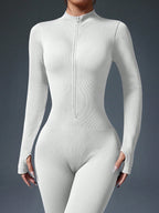 Clean & Direct (Highly Recommended)  Women's Long Sleeve Zip-Front Activewear Jumpsuit