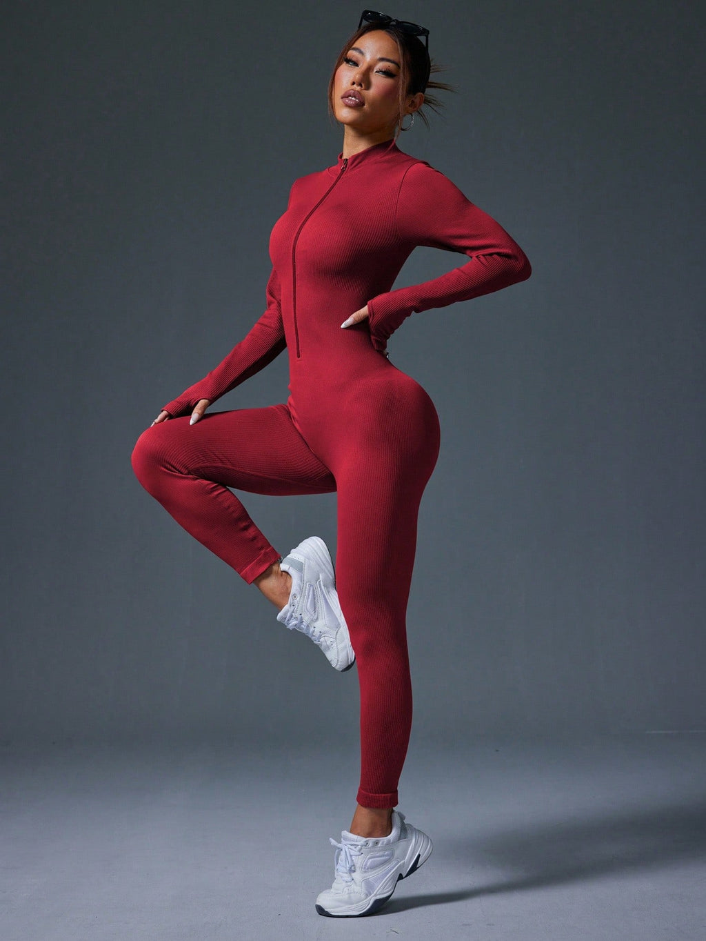 Clean & Direct (Highly Recommended)  Women's Long Sleeve Zip-Front Activewear Jumpsuit