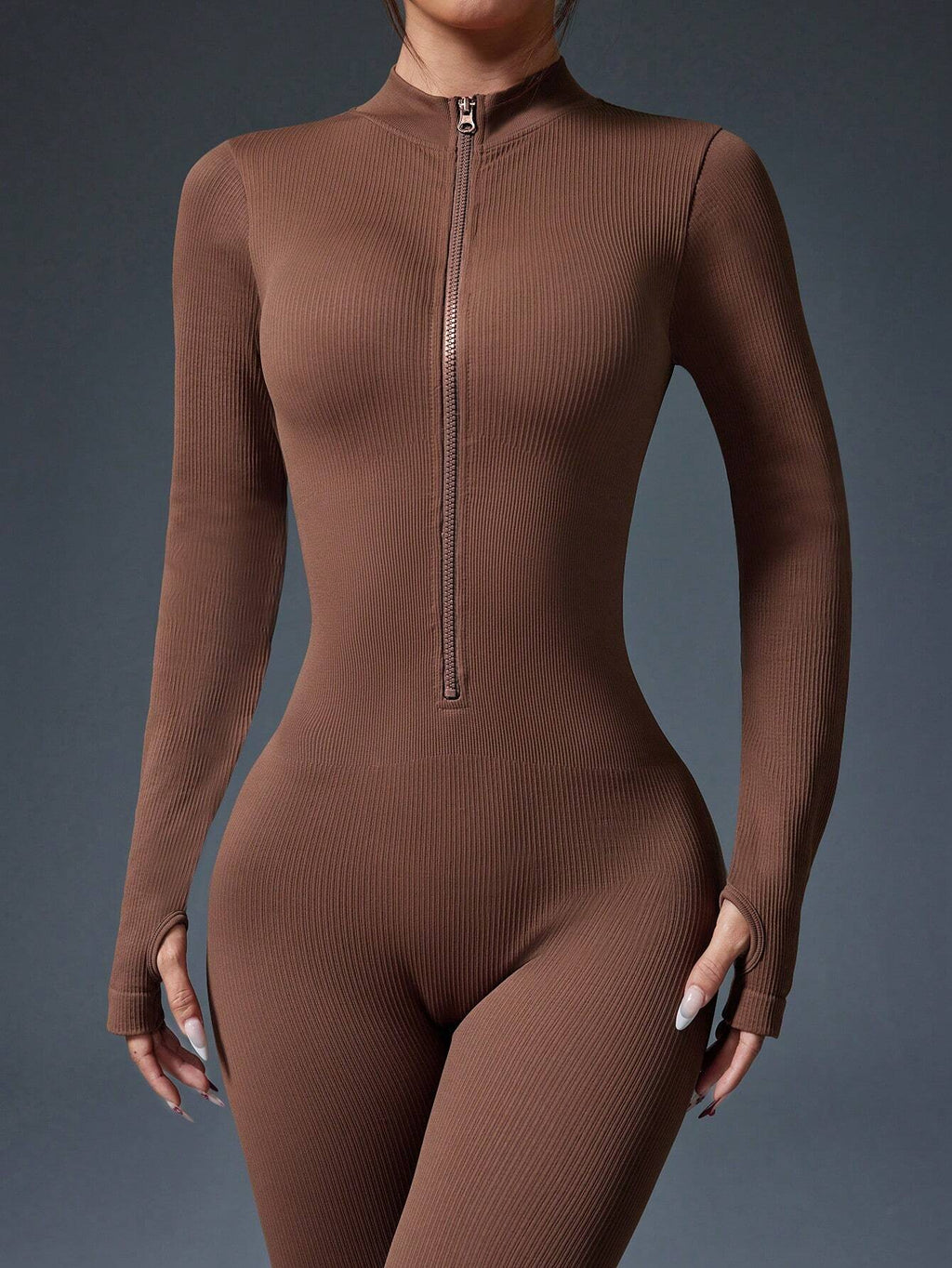 Clean & Direct (Highly Recommended)  Women's Long Sleeve Zip-Front Activewear Jumpsuit