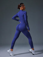 Clean & Direct (Highly Recommended)  Women's Long Sleeve Zip-Front Activewear Jumpsuit