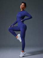 Clean & Direct (Highly Recommended)  Women's Long Sleeve Zip-Front Activewear Jumpsuit