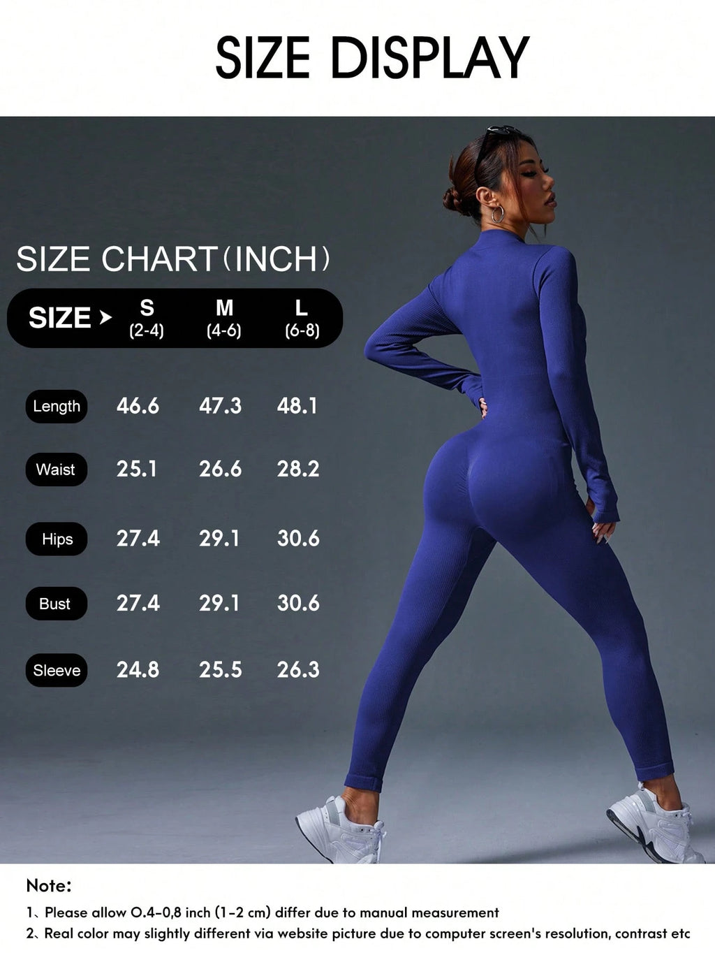Clean & Direct (Highly Recommended)  Women's Long Sleeve Zip-Front Activewear Jumpsuit