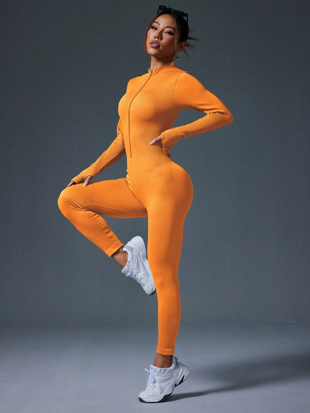 Clean & Direct (Highly Recommended)  Women's Long Sleeve Zip-Front Activewear Jumpsuit
