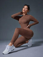 Clean & Direct (Highly Recommended)  Women's Long Sleeve Zip-Front Activewear Jumpsuit