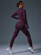 Clean & Direct (Highly Recommended)  Women's Long Sleeve Zip-Front Activewear Jumpsuit