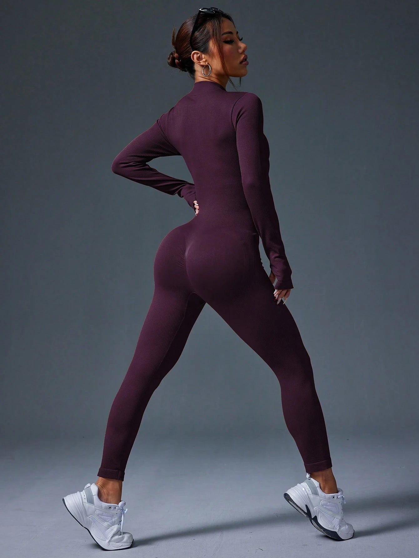 Clean & Direct (Highly Recommended)  Women's Long Sleeve Zip-Front Activewear Jumpsuit