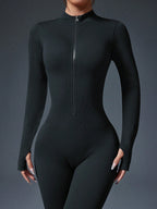 Clean & Direct (Highly Recommended)  Women's Long Sleeve Zip-Front Activewear Jumpsuit