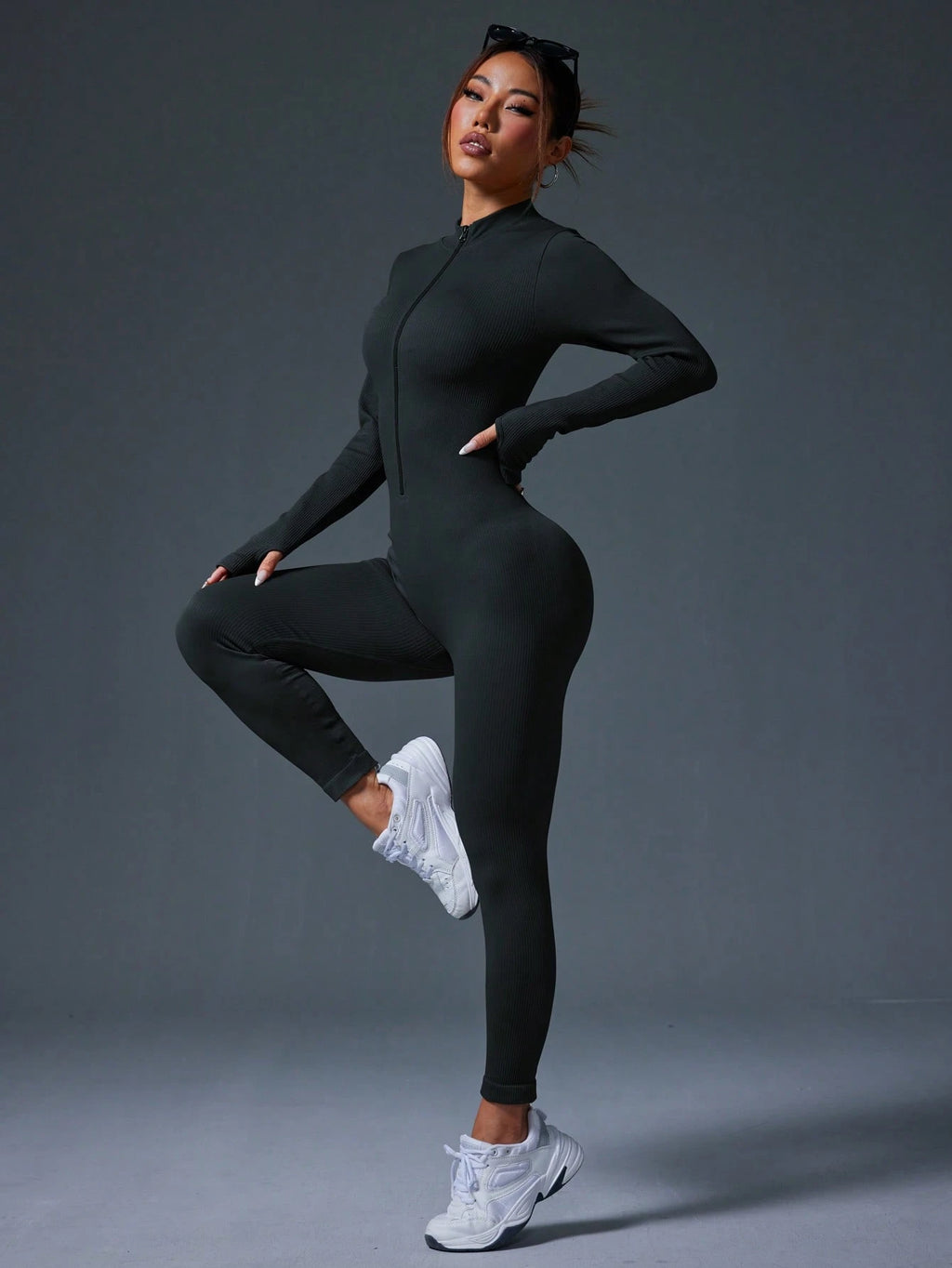 Clean & Direct (Highly Recommended)  Women's Long Sleeve Zip-Front Activewear Jumpsuit