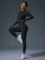 Clean & Direct (Highly Recommended)  Women's Long Sleeve Zip-Front Activewear Jumpsuit