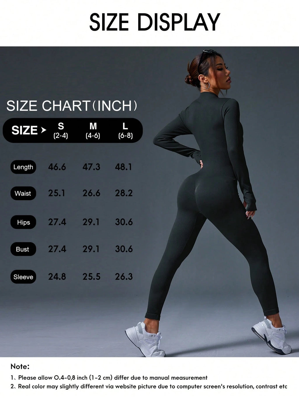 Clean & Direct (Highly Recommended)  Women's Long Sleeve Zip-Front Activewear Jumpsuit