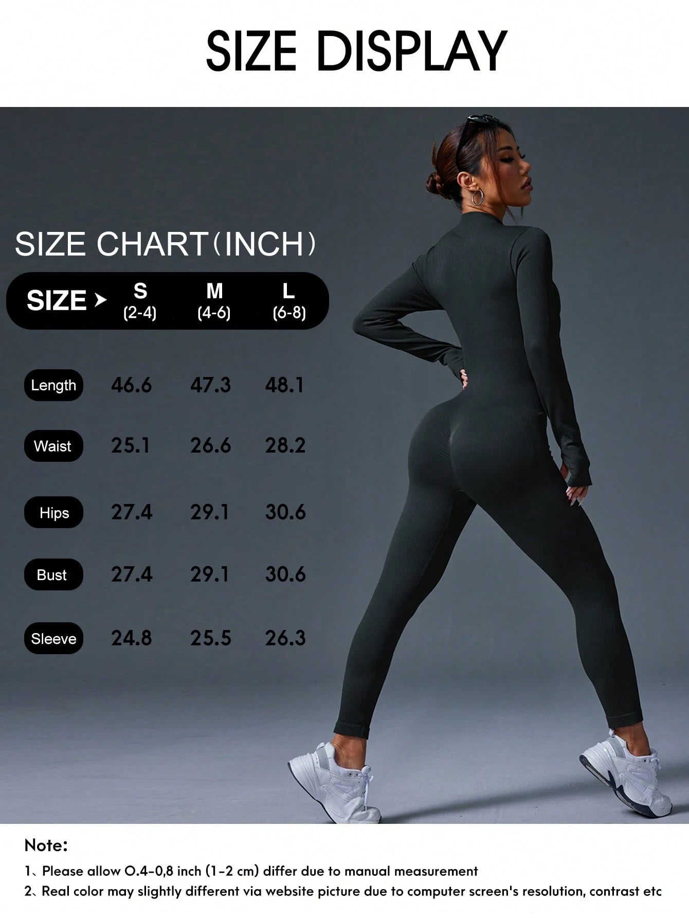 Clean & Direct (Highly Recommended)  Women's Long Sleeve Zip-Front Activewear Jumpsuit