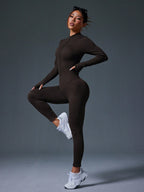 Clean & Direct (Highly Recommended)  Women's Long Sleeve Zip-Front Activewear Jumpsuit