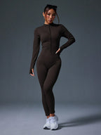 Clean & Direct (Highly Recommended)  Women's Long Sleeve Zip-Front Activewear Jumpsuit