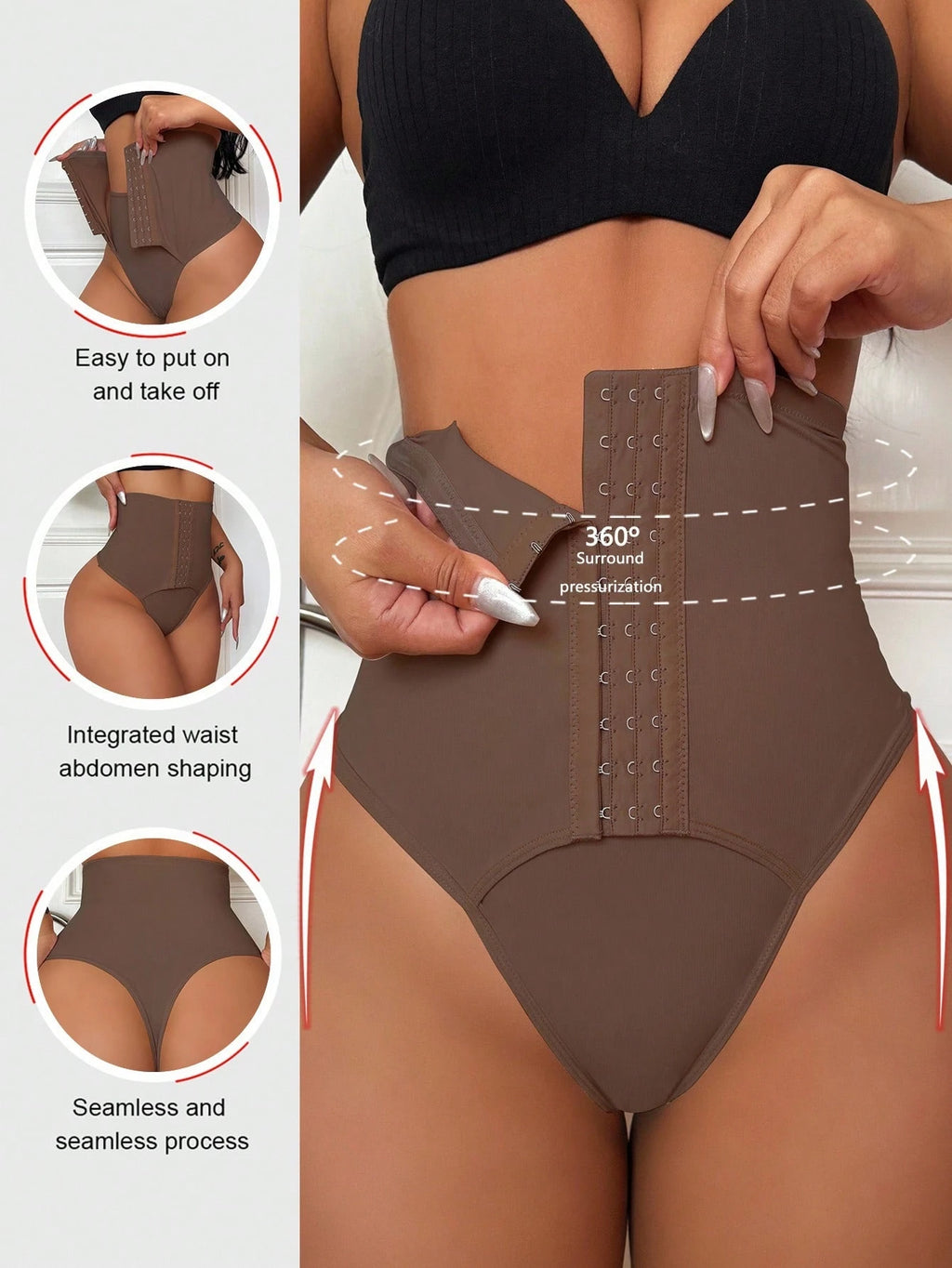 High-Waist Sculpting G-String | Button-Front Slimming Underwear
