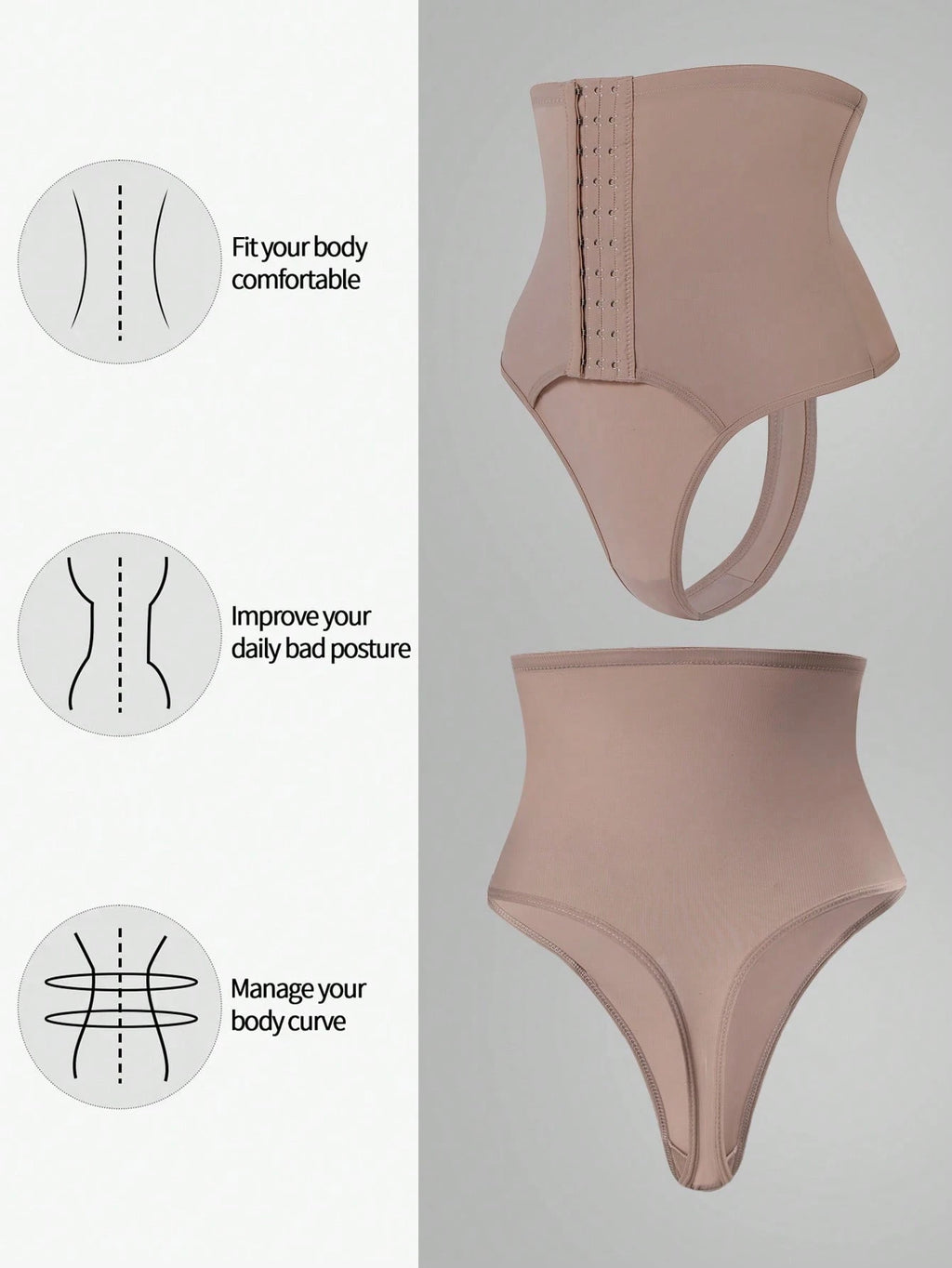 High-Waist Sculpting G-String | Button-Front Slimming Underwear