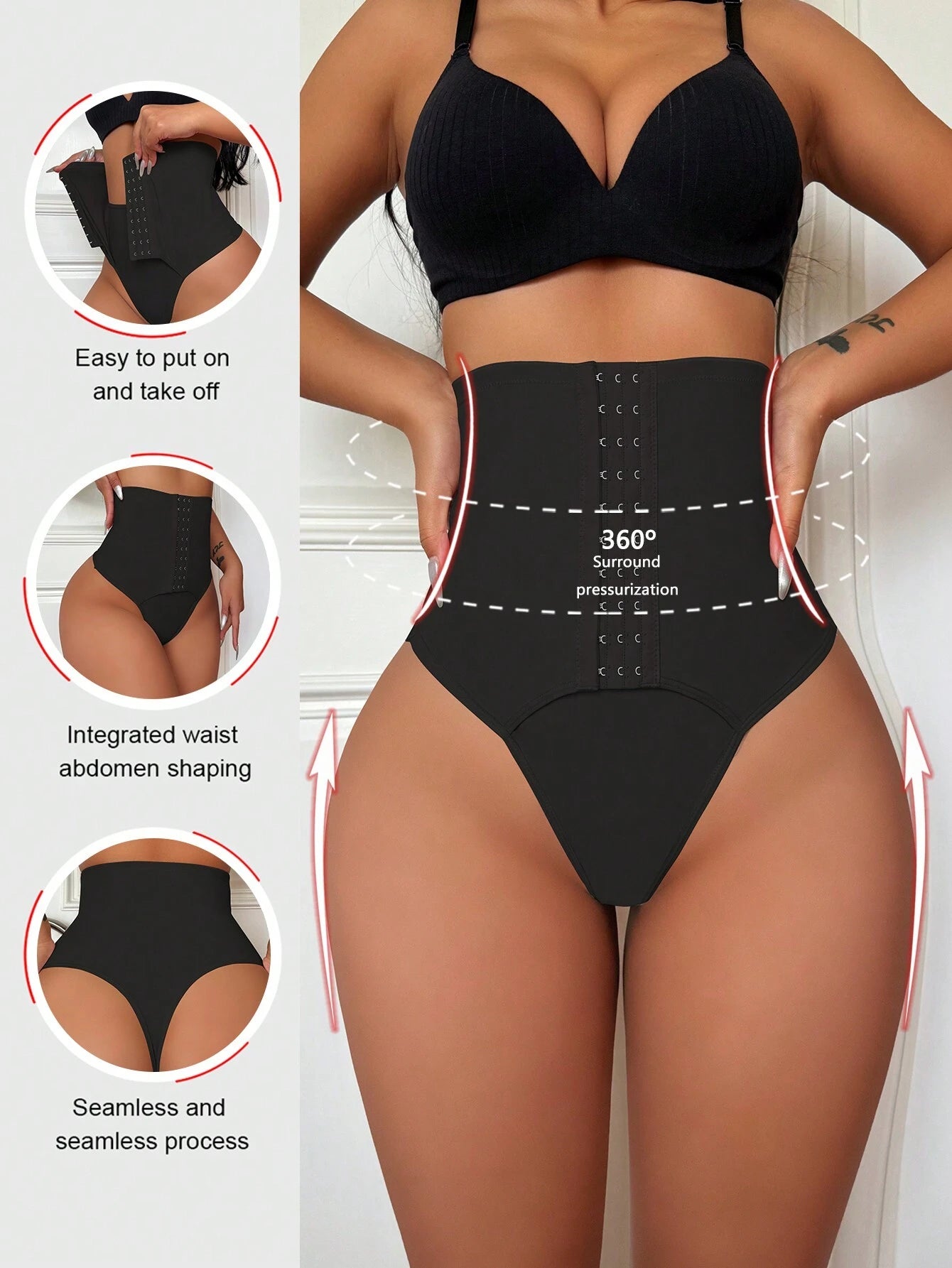 High-Waist Sculpting G-String | Button-Front Slimming Underwear