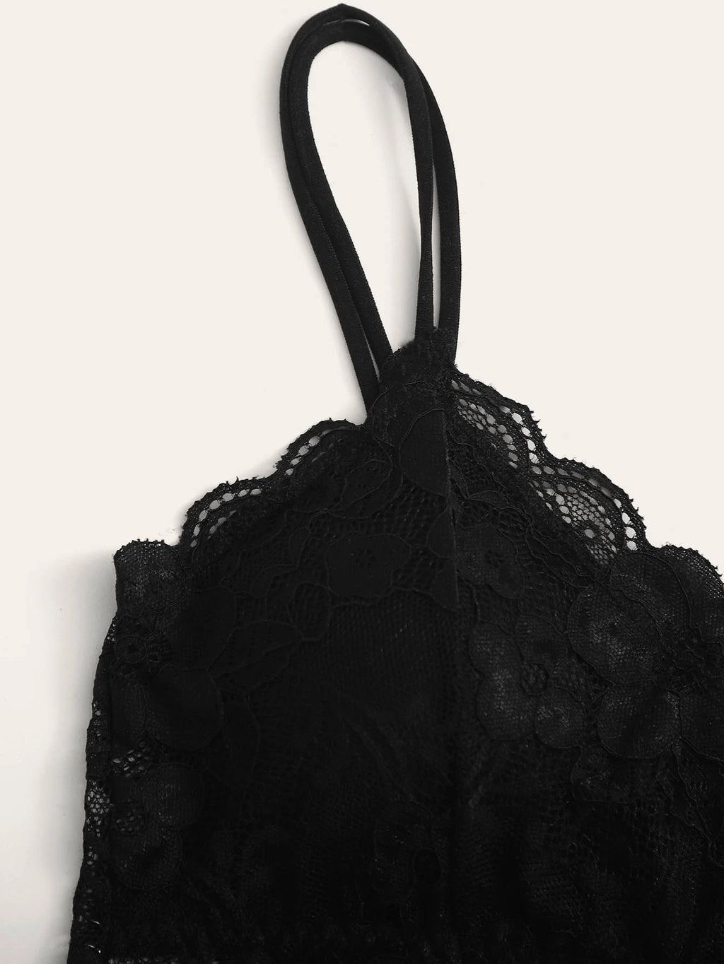 French Lace Scallop Bralette | Wide Strap Wireless Comfort Bra  |  Soft Medium Stretch | Elegant Romantic Lingerie