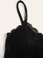 French Lace Scallop Bralette | Wide Strap Wireless Comfort Bra  |  Soft Medium Stretch | Elegant Romantic Lingerie