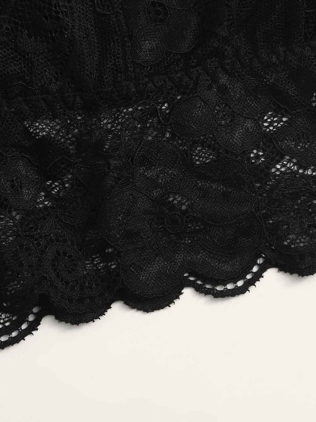 French Lace Scallop Bralette | Wide Strap Wireless Comfort Bra  |  Soft Medium Stretch | Elegant Romantic Lingerie