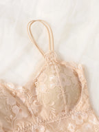 French Lace Scallop Bralette | Wide Strap Wireless Comfort Bra  |  Soft Medium Stretch | Elegant Romantic Lingerie