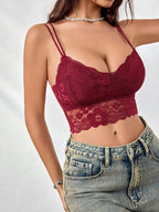 French Lace Scallop Bralette | Wide Strap Wireless Comfort Bra  |  Soft Medium Stretch | Elegant Romantic Lingerie