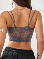 French Lace Scallop Bralette | Wide Strap Wireless Comfort Bra  |  Soft Medium Stretch | Elegant Romantic Lingerie
