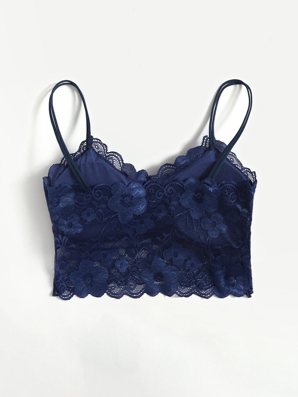 French Lace Scallop Bralette | Wide Strap Wireless Comfort Bra  |  Soft Medium Stretch | Elegant Romantic Lingerie