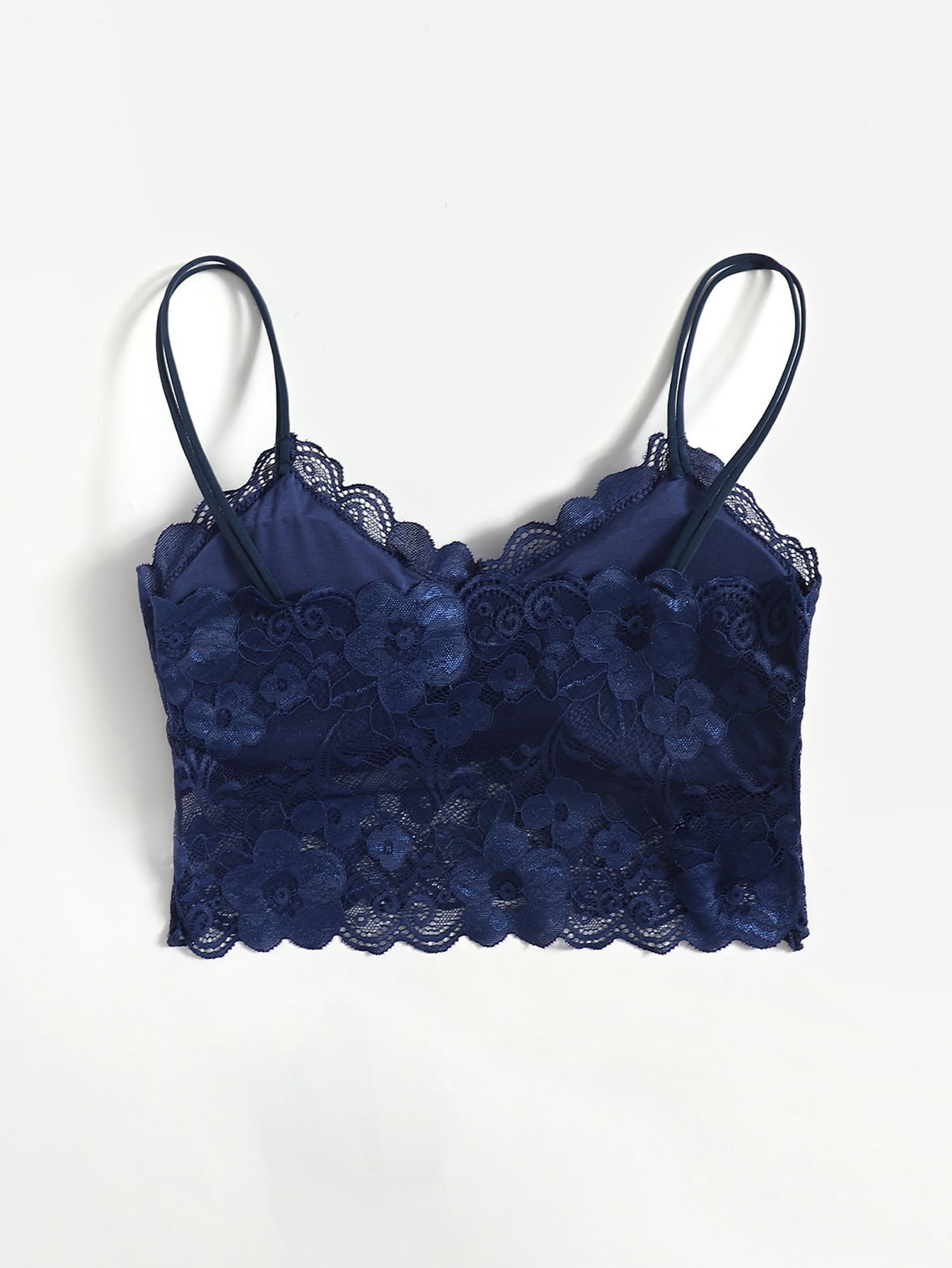 French Lace Scallop Bralette | Wide Strap Wireless Comfort Bra  |  Soft Medium Stretch | Elegant Romantic Lingerie