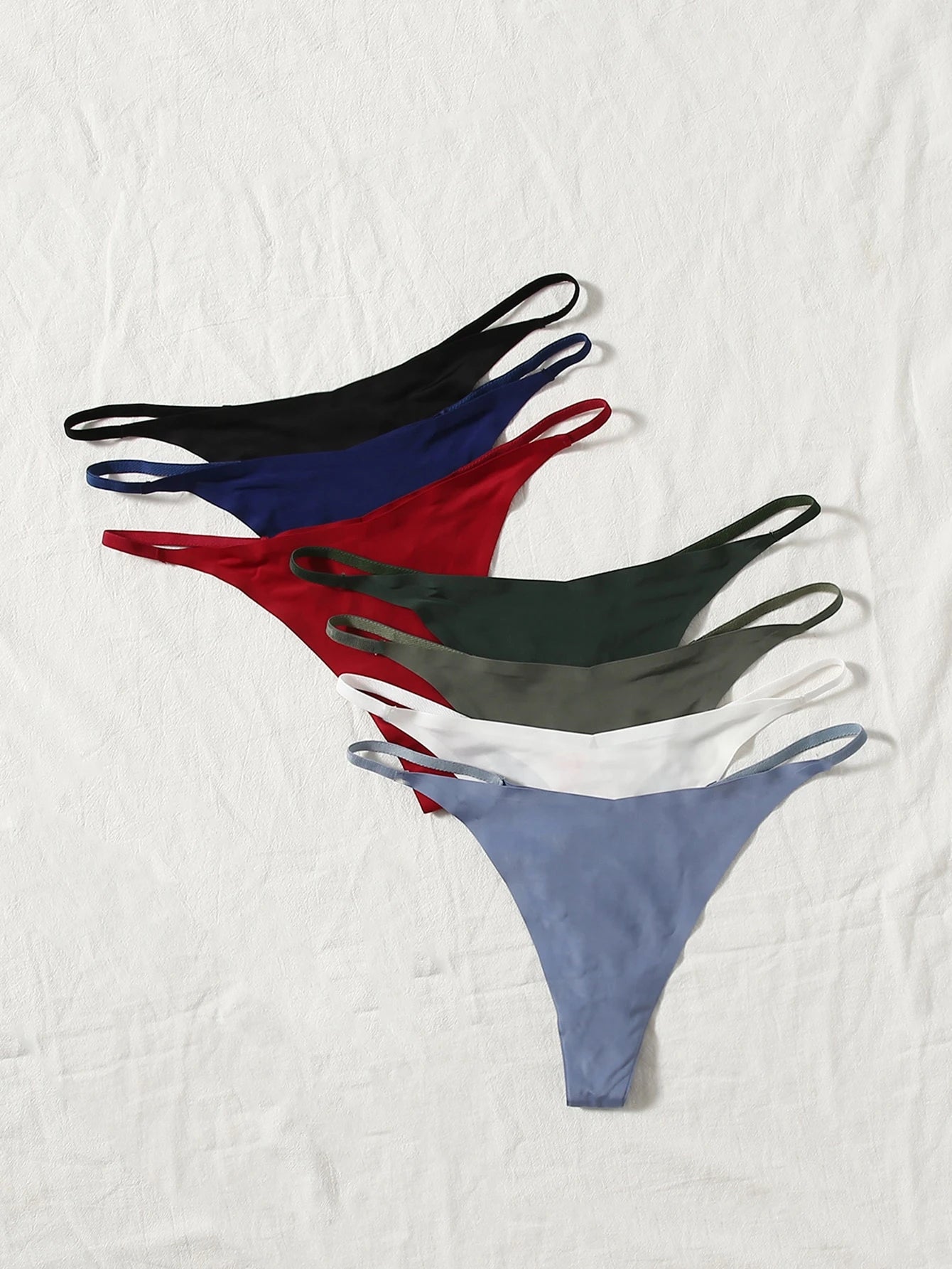 7-Pack Seamless G-String Panties | Solid Color No-Show Thong | Everyday Comfort Fit