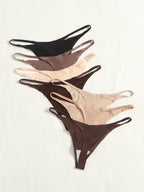 7-Pack Seamless G-String Panties | Solid Color No-Show Thong | Everyday Comfort Fit