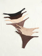 7-Pack Seamless G-String Panties | Solid Color No-Show Thong | Everyday Comfort Fit