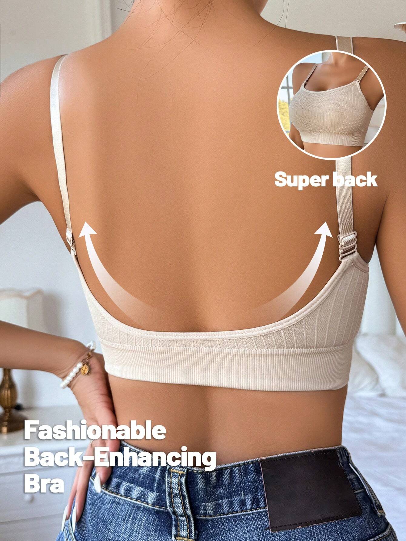 Seamless Backless Comfort Bra | Deep U-Neck Wireless Fit | Smooth Everyday Support