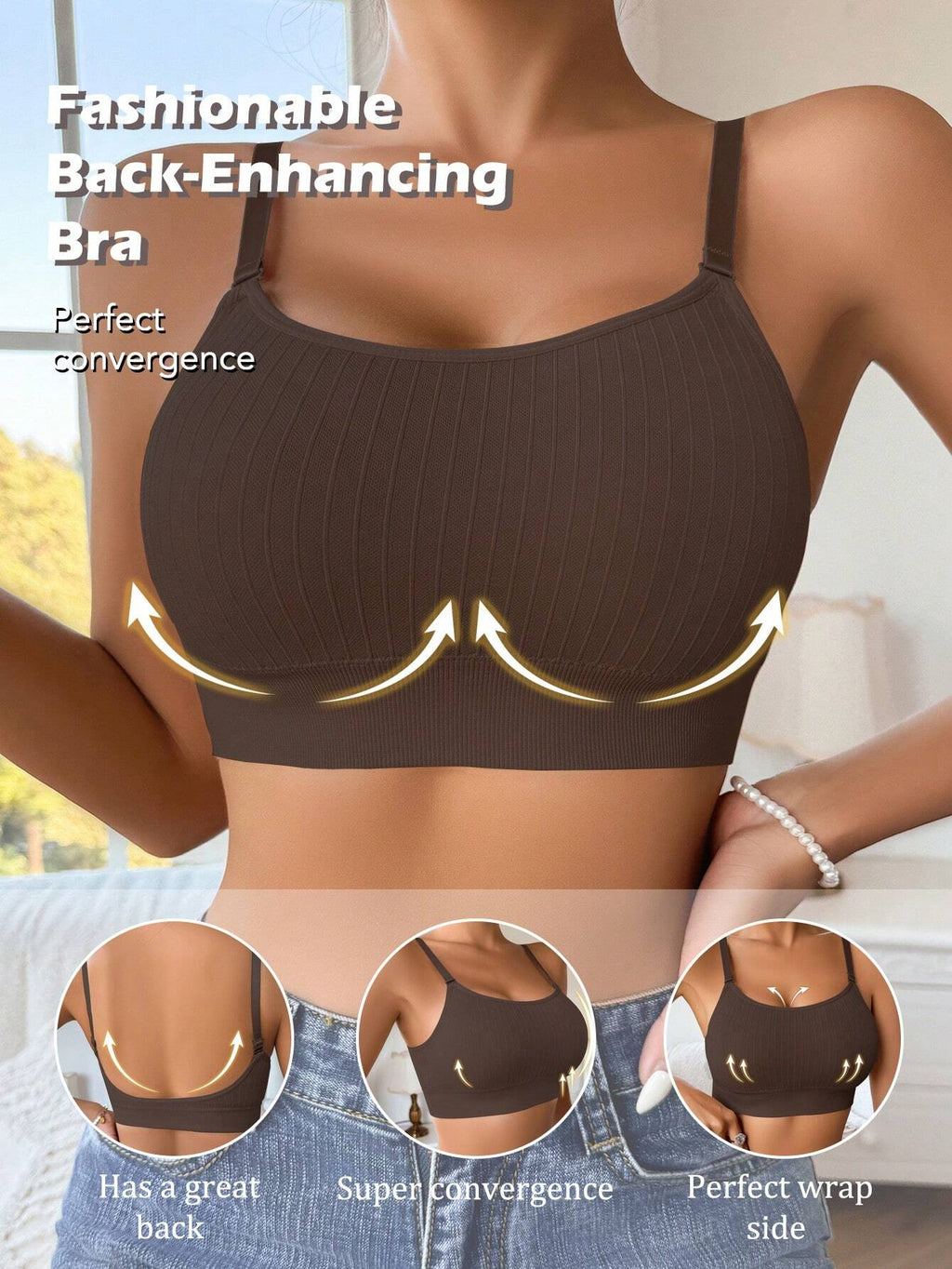 Seamless Backless Comfort Bra | Deep U-Neck Wireless Fit | Smooth Everyday Support