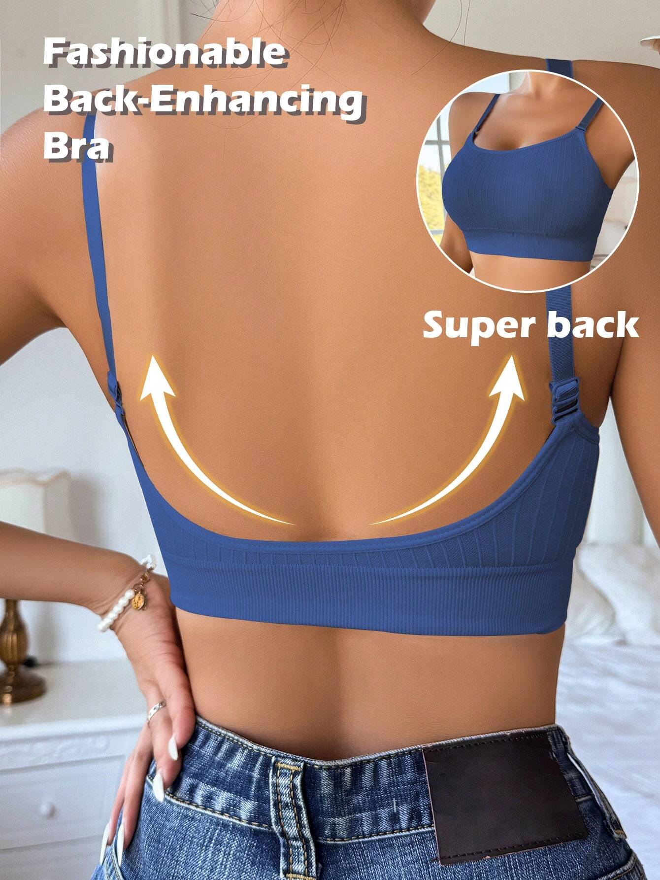 Seamless Backless Comfort Bra | Deep U-Neck Wireless Fit | Smooth Everyday Support